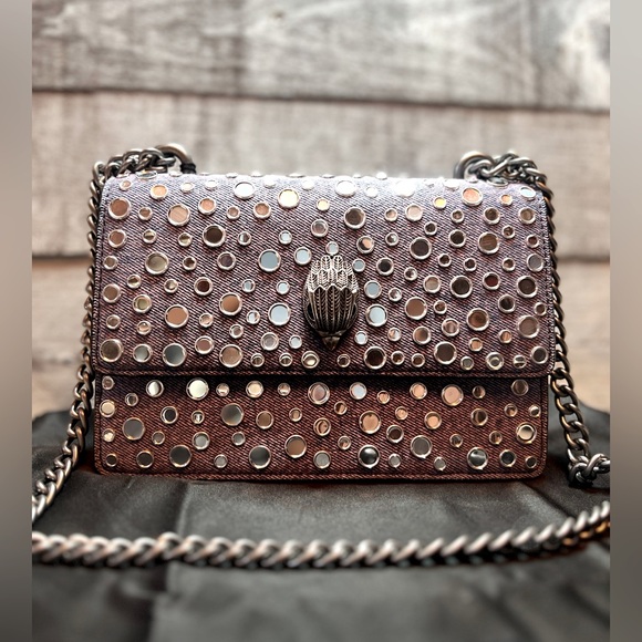 KURT GEIGER NWT Shoreditch Denim Studded Mini Convertible Shoulder Bag - Picture 11 of 15